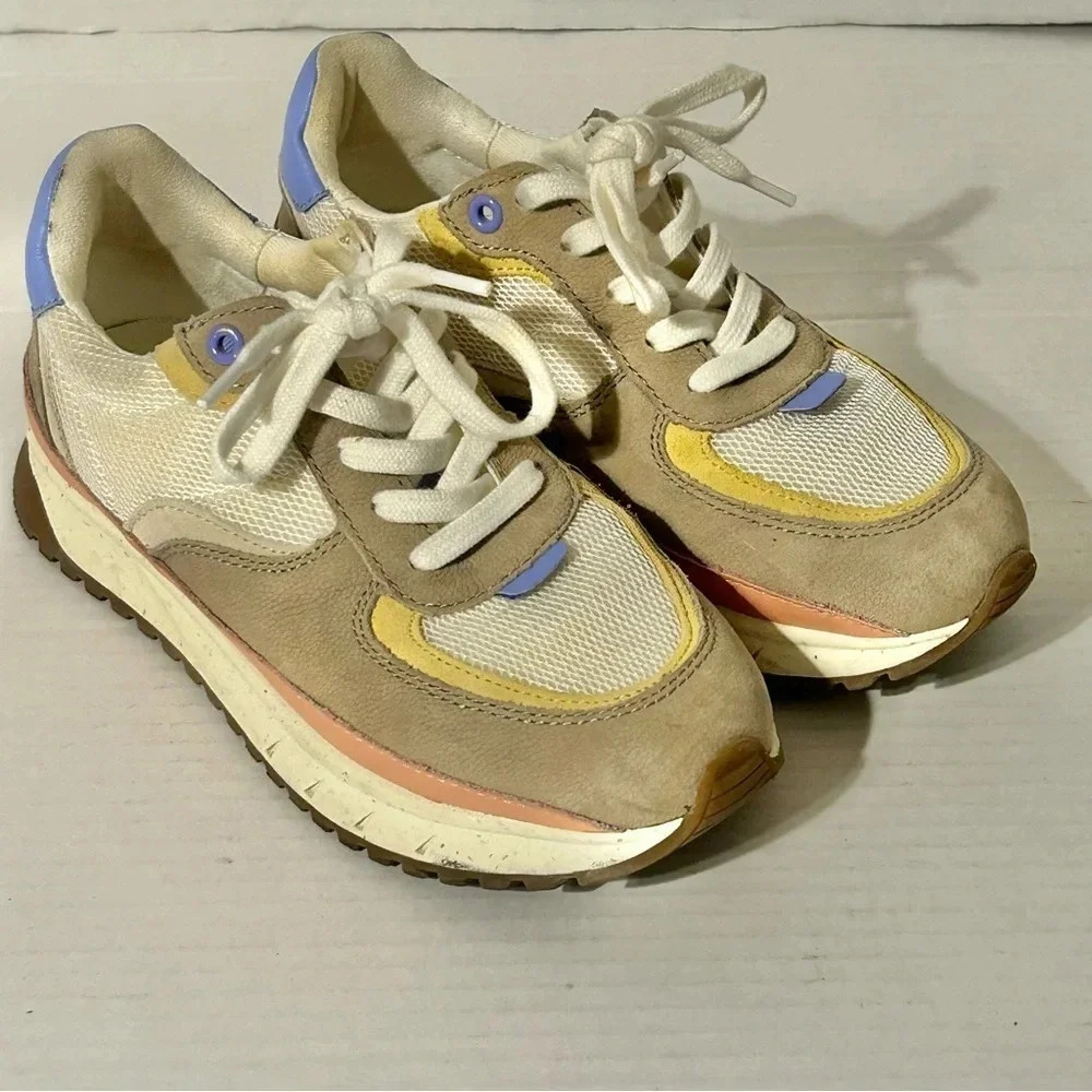 MADEWELL Sneakers Womens Size 6 M Kickoff Trainer Suede Leather ColorBlock Shoes